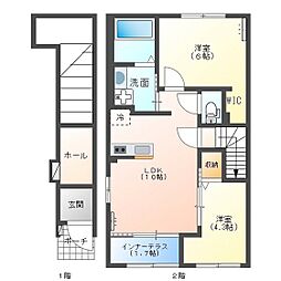 Hale ELUEKO 2LDKの間取図画像