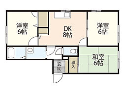ウエストコートA 3DKの間取図画像