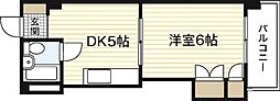 ハイム三滝 1DKの間取図画像