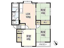 和弘ビル 3階3LDKの間取り