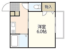 メゾン光 2階1Kの間取り