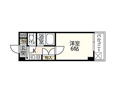 メゾン岩滝 6階1Kの間取り