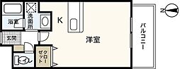 J・grace堺町 1Kの間取図画像