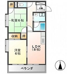 ゲートアキビル 2DKの間取図画像