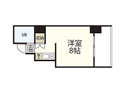 ＮＥＰＨＥＬ榎町 6階ワンルームの間取り