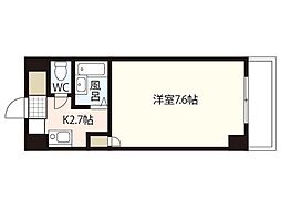ルート大宮 6階1Kの間取り
