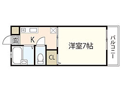 セフィラ久保田　Ｃ 2階1Kの間取り