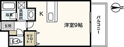 J・grace堺町 12階ワンルームの間取り
