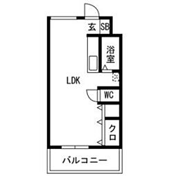 第2二神ビル 3階ワンルームの間取り
