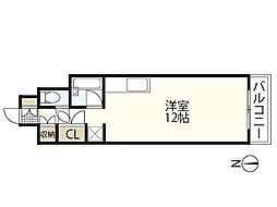 アポイントビル舟入幸町 4階ワンルームの間取り