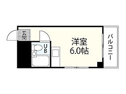 アスプロパラティII 5階ワンルームの間取り