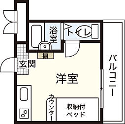 ネットビル4 4階ワンルームの間取り