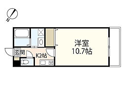 サンライク三好 4階1Kの間取り