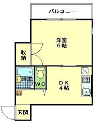メイク第2ビル 1DKの間取図画像