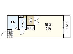 Ｉ・Ｓ　ＭＩＹＵＫＩ 5階ワンルームの間取り