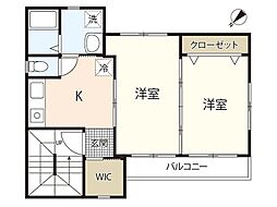 アイランドビル30 2階2Kの間取り