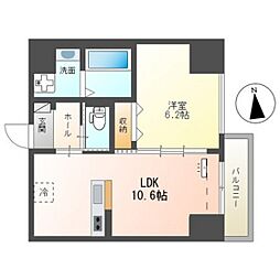 中央地所西条駅前ビル 5階1LDKの間取り