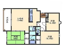 メゾンマルシン 2階3LDKの間取り