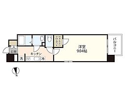 第32友建ビル 4階1Kの間取り