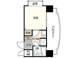 トーカンキャステール己斐本町 2階1Kの間取り