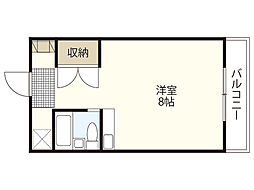 メルクマール宇品 1階ワンルームの間取り