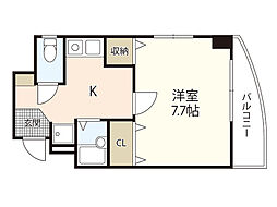 リョーコーテックビル 4階1Kの間取り
