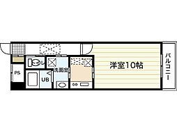 小町Ｆビル 2階1Kの間取り