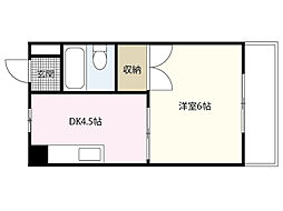 メゾン東雲I 5階1Kの間取り