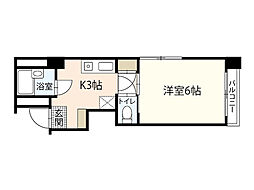 コートＭ 5階1Kの間取り