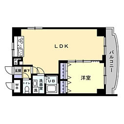 サンビレッジ段原 10階1LDKの間取り