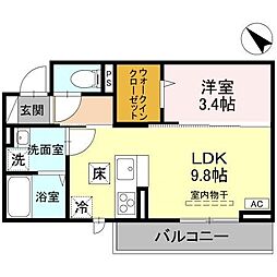 CLASSEUM幸西IV 1LDKの間取図画像