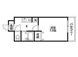 マンショングレイス 1Kの間取図画像