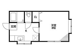 ポケットハウス 1Kの間取図画像