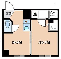 ゆうマンション明石 1DKの間取図画像