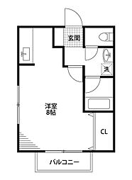 コーポひまわり 1Kの間取図画像