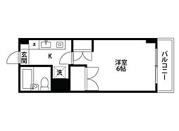 プレステージ新潟 1Kの間取図画像
