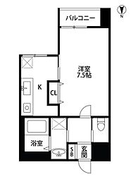 ヴィルフランシュ古町 1Kの間取図画像