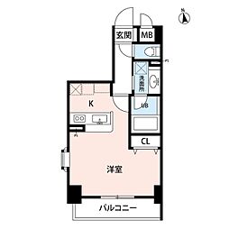 ディナミス ワンルームの間取図画像