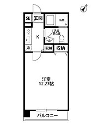 ファーストクラス中央インター 1Kの間取図画像