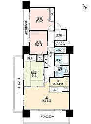 ダイアパレス白山公園前 3LDKの間取図画像