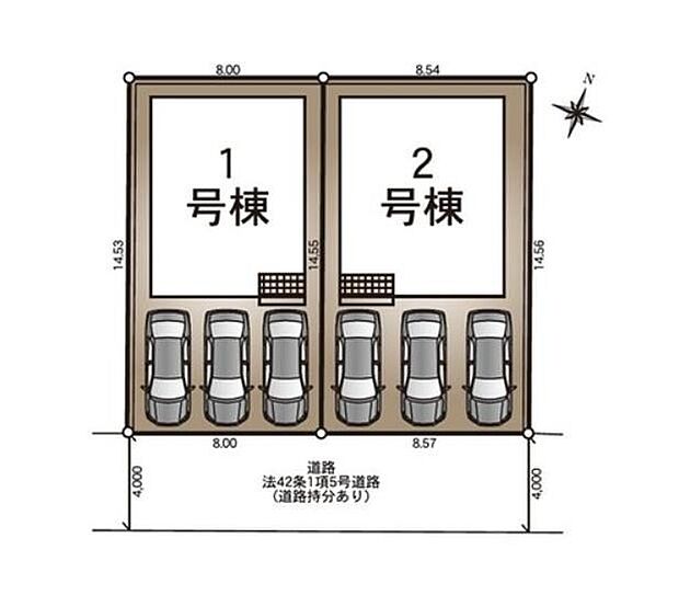 駐車場は並列3台可！来客時やお子様の成長にも対応。