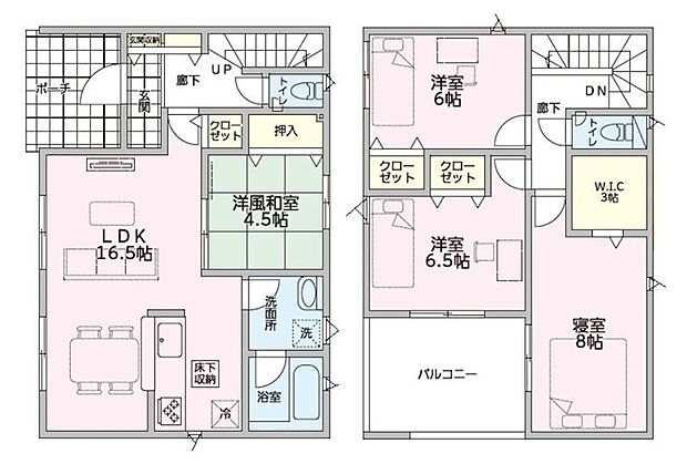 ライフスタイルに合わせた使い方が可能な収納充実の4LDK。