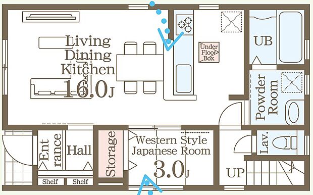 リビング横和室は、お昼寝やお子様の遊び場など、様々な用途に利用可能。