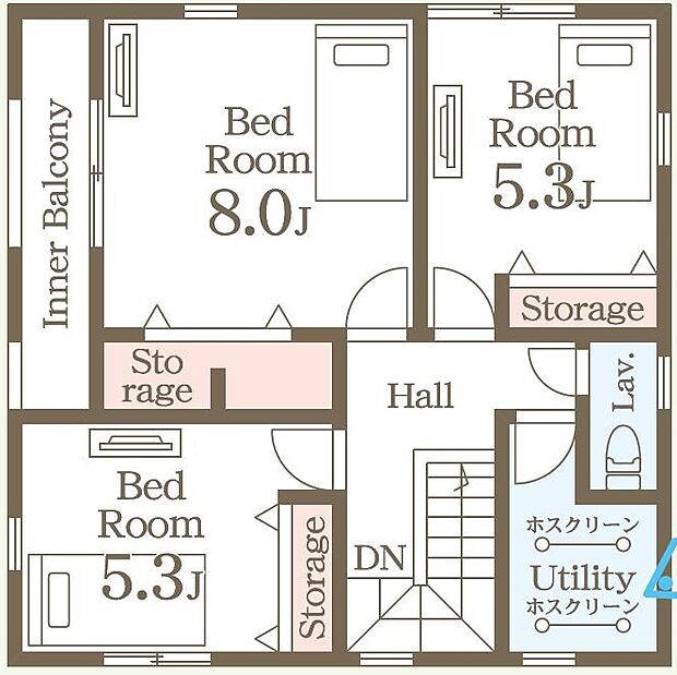 各部屋しっかり収納を確保した4LDK。
