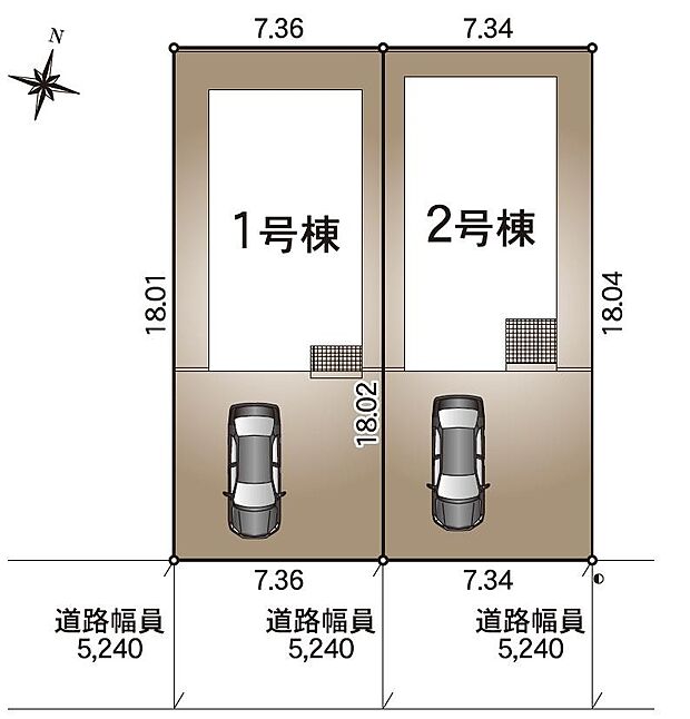 幅充分の駐車スペース