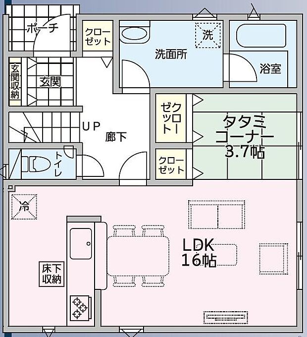 ライフスタイルに合わせた使い方が可能な収納充実の4LDK。
