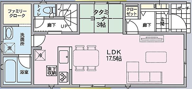 リビング横には来客や休憩に便利な畳コーナー。
