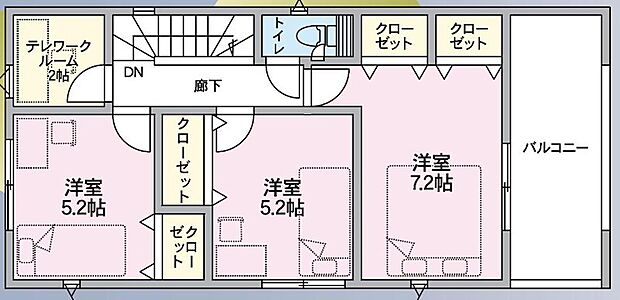 テレワークルームは、納戸や書斎など多様な使い方が可能です。