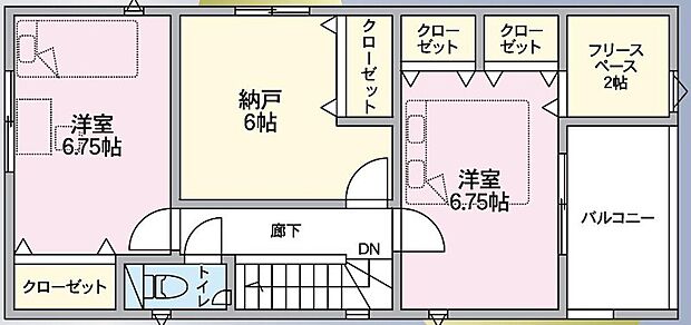 6帖の納戸は、充分虚実として利用できる広さです。