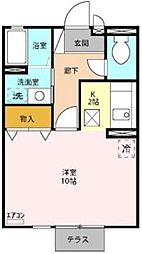 メゾン・クオ 2階1Kの間取り